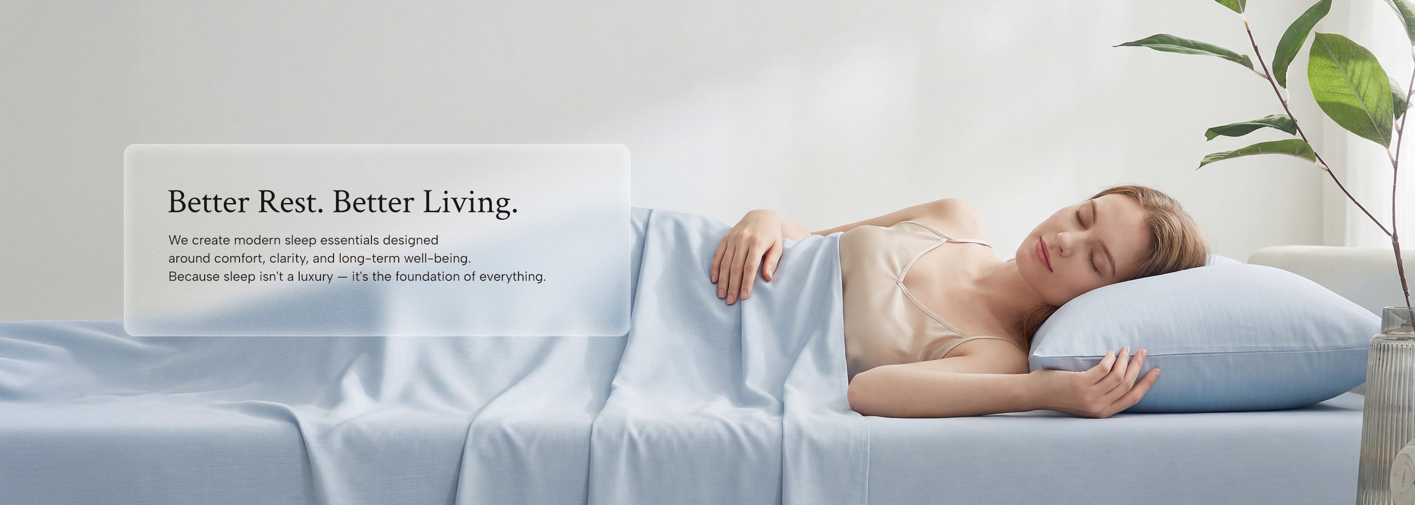 Woman lying on a sleep zone cooling sheet with a cooling pillow, showcasing comfort and night-sweat-free features.