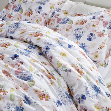 sleep zone cottonnest bedding digital printed classic floral blossoms colorful flower duvet cover sets white bedroom sunshine front view