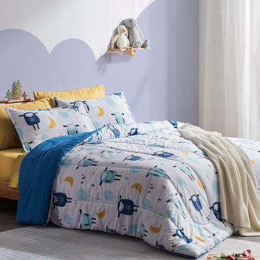 Blue Sheep Kids Comforter Set Printed Bedding Set