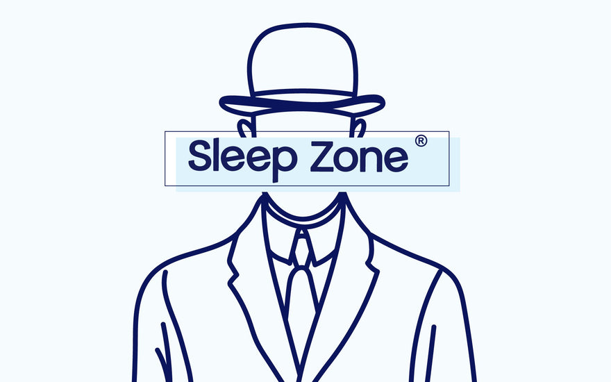SleepZone bedding label logo brand-new blue liner doodle funny design famous painting illustration