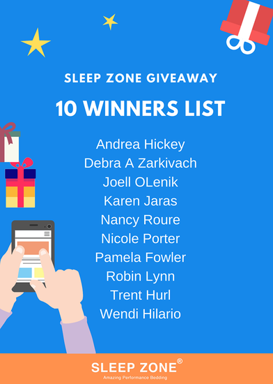 SleepZone,SleepBetter,Bedding,Giveaway,Winners