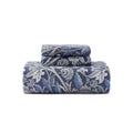 Blue floral cotton jersey duvet cover set with matching pillowcases