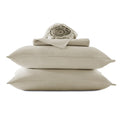 Beige European linen sheet set with matching pillowcases