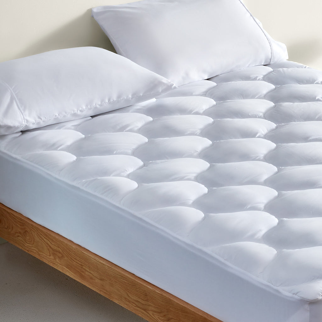 Quilted Fitted Mattress Pad-White