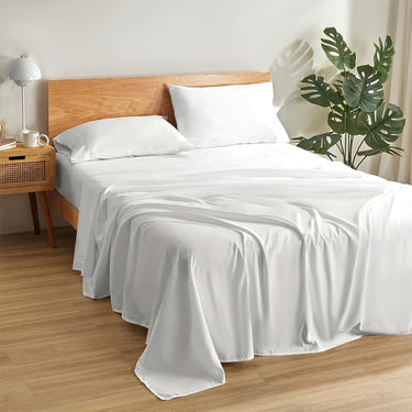 Lightweight Microfiber Sheets Set White with Pillowcases