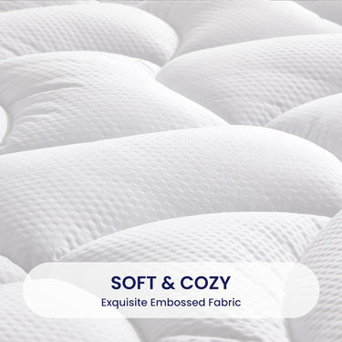Waterproof Extra Thick Cooling Mattress Topper Mattress Pad Deep Pockets White and Grey