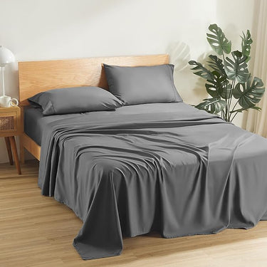 Lightweight Microfiber Sheets Set Grey with Pillowcases