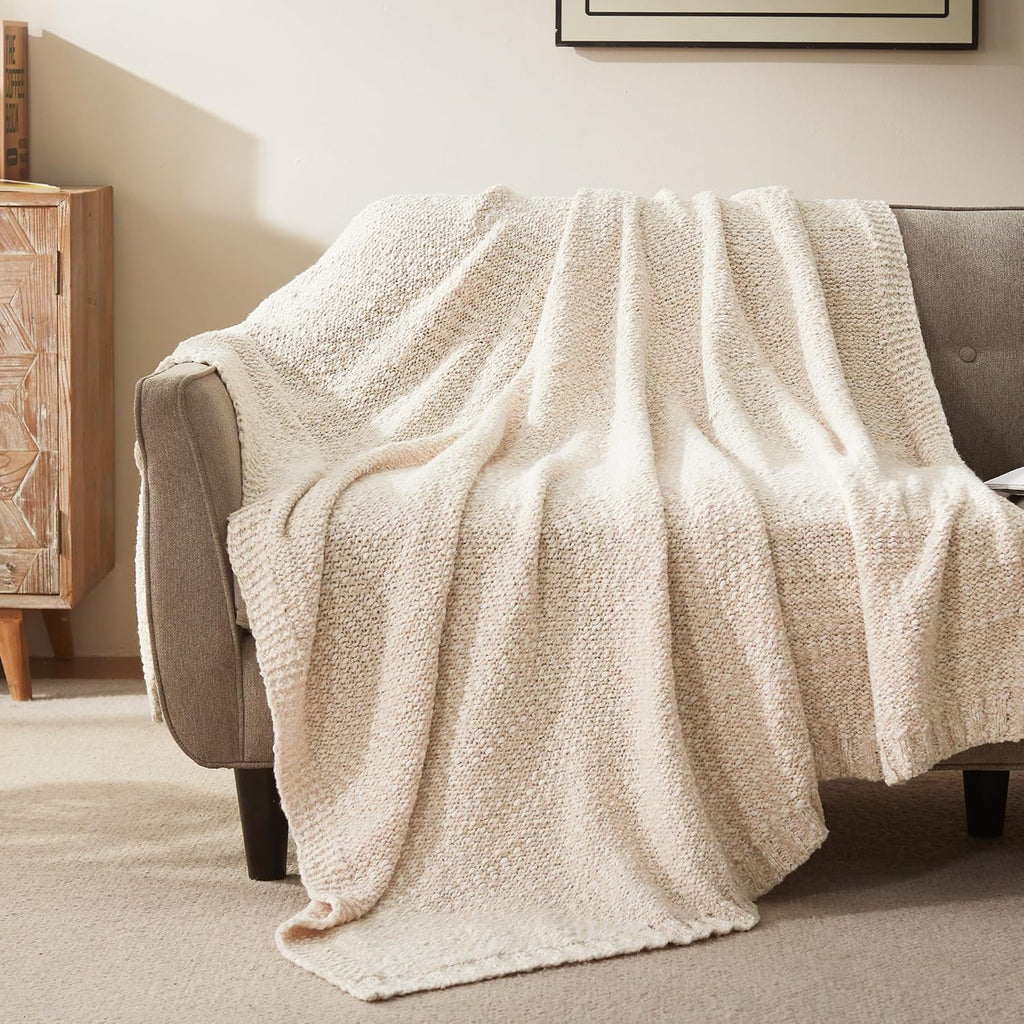 Home-decor Handmade Chunky Knit Throw Blanket  for Couch and Bed
