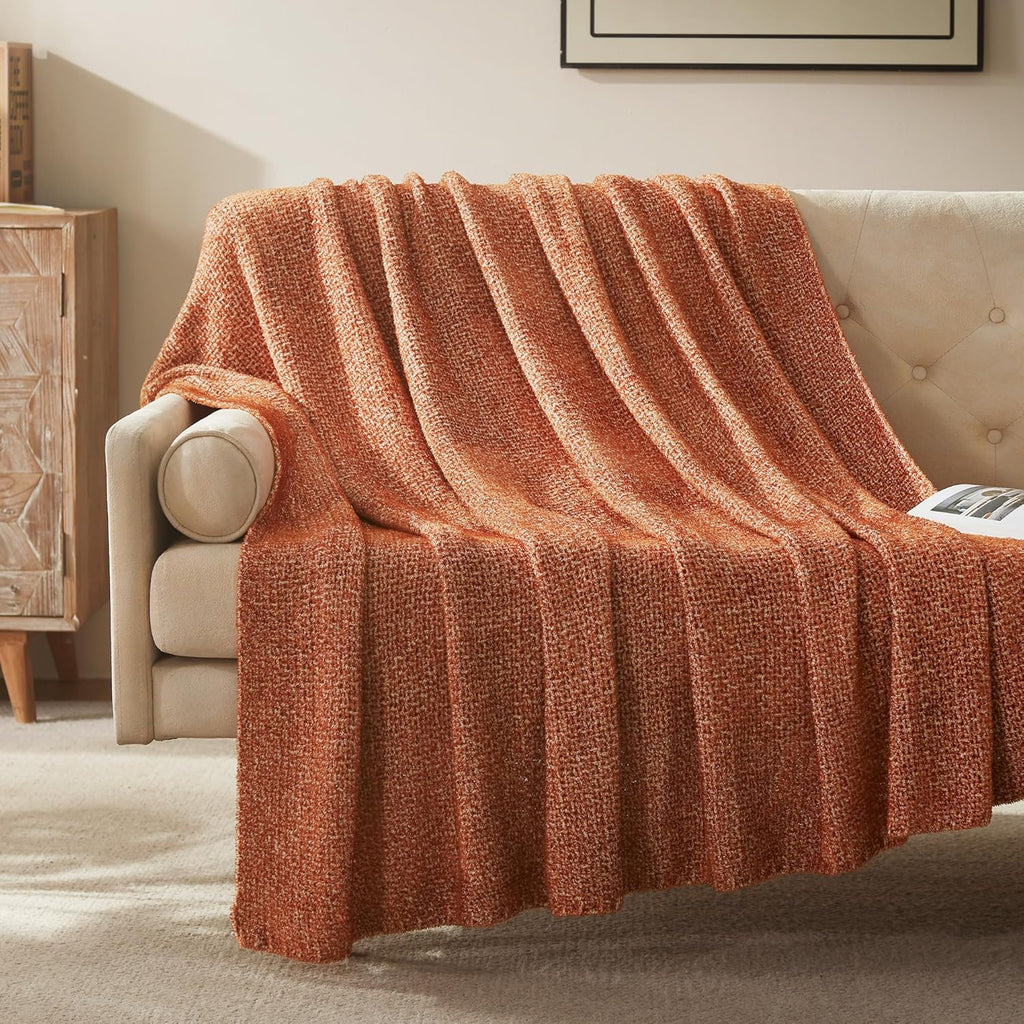 Home-decor Handmade Chunky Knit Throw Blanket  for Couch and Bed