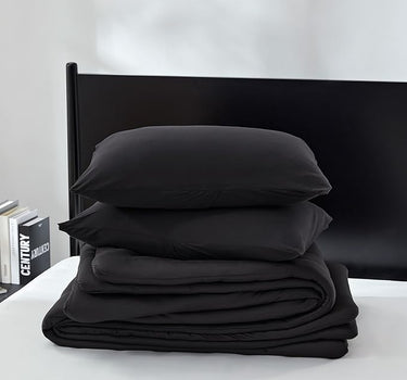 100% Microfiber Jersey Knit Comforter Set Black