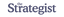 Logo of 'the Strategist' in purple text on a white background