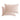 Two pillows with blush cotton jersey pillowcase on a blush background

