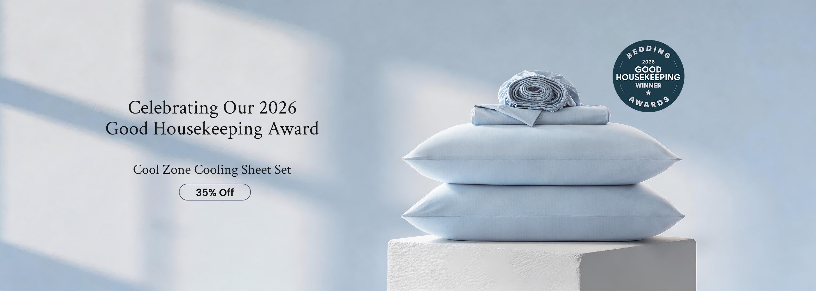 Introducing 2026 good housekeeping award-sleep zone cool zone cooling sheet set featuring q-max cooling techonology, trusted by thousands of hot sleepers.
