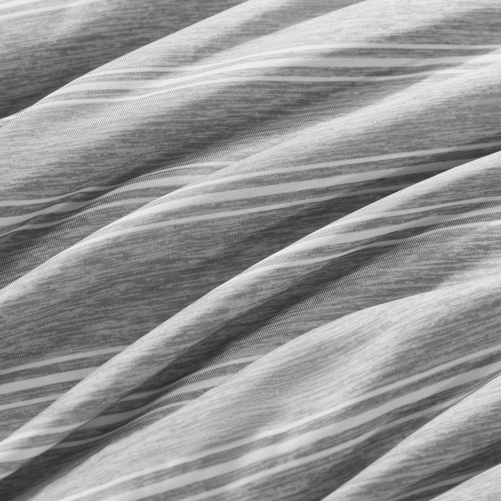 Close-up of gray fabric with wavy pattern