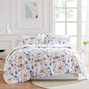 sleep zone cottonnest bedding digital printed classic floral blossoms colorful flower duvet cover sets white bedroom sunshine