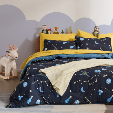 Blue Galaxy Kids Printed Comforter Set
