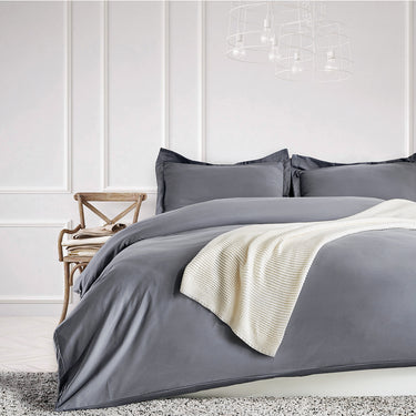 sleep zone bedding duvet cover cooling 120gsm soft zipper closure corner ties 3pc set gray grey queen king 