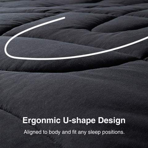 Sleep Zone® All Season U-Shape Reversible Comforter Black and Grey