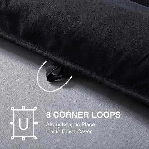 Sleep Zone® All Season U-Shape Reversible Comforter Black and Grey