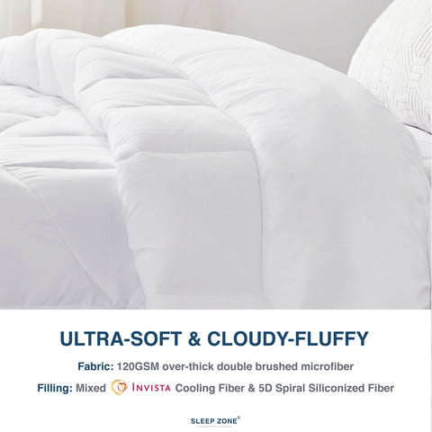 Sleep Zone® All Season U-Shape Reversible Comforter Classic White