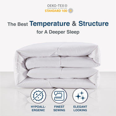 sleep zone bedding all season u shape reversible comforter classic white queen king best temperature structure for a deeper sleep
