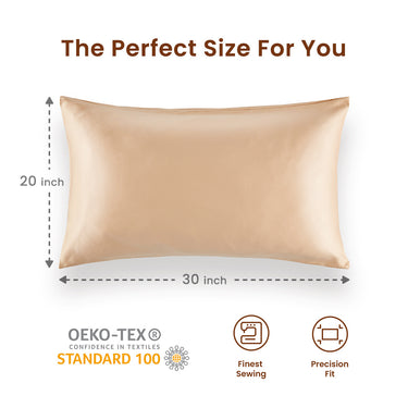 sleep zone bedding luxe norishing skin friendly satin pillowcases gold almond buff  perfect size