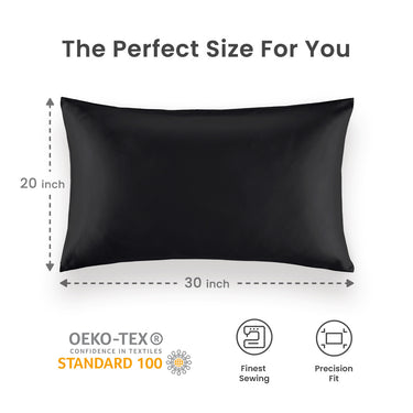 sleep zone bedding luxe norishing skin friendly satin pillowcases dark grey black perfect size 